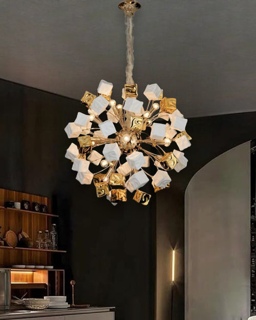 Contemporary Cube Cluster Chandelier - 12 Bulbs
